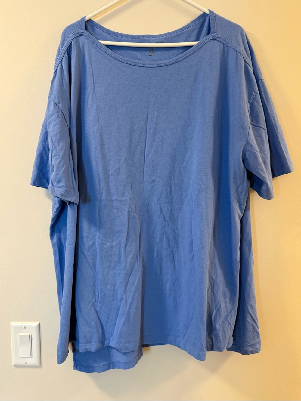 Woman Within Relaxed Crewneck Tee in Periwinkle Blue
